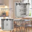 Armoire de rangement murale avec porte de grange coulissante à deux niveaux, armoire de style campagne rétro à 3 niveaux pour la cuisine, la salle à manger et la salle de bain