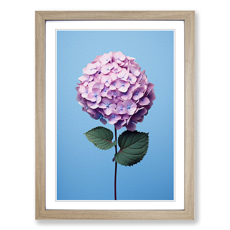 Hydrangea Minimalism No.2 - Framed Print, Oak Framed, 64cm H x 46cm W x 2cm D