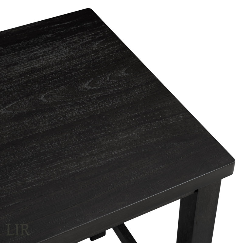 5-Piece Counter Height Dining Set, Classic Elegant Table And 4 Cushioned Chairs With Nail Head Trim