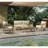 Assembly Free Sofa, Quick Assembly Coffee Table,Outdoor Aluminum Sofa Set, 7 Person Outdoor Seating Sofa, Wood Grain Veneer Sofa Set for Patio