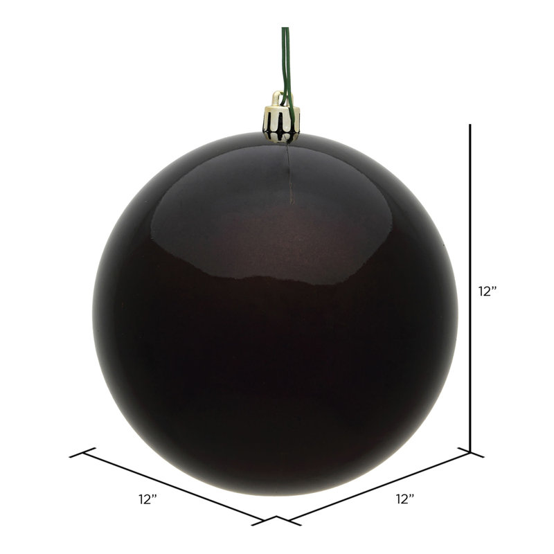 Ornement boule des Fêtes seulement, Noir, H 4 po x l 4 po x P 4 po
