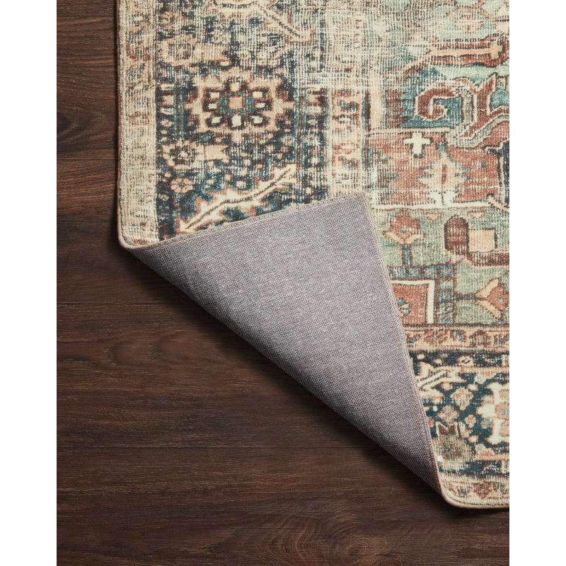 Tapis terre cuite / lagon Loloi Margot Cloudpile, Rectangle 8 pi 6 po x 11 pi 6 po