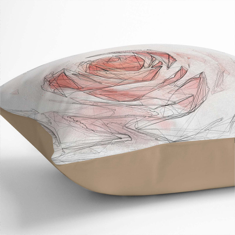 Abstract Square Throw Cushion, 55cm H x 55cm W x 20cm D, Stone