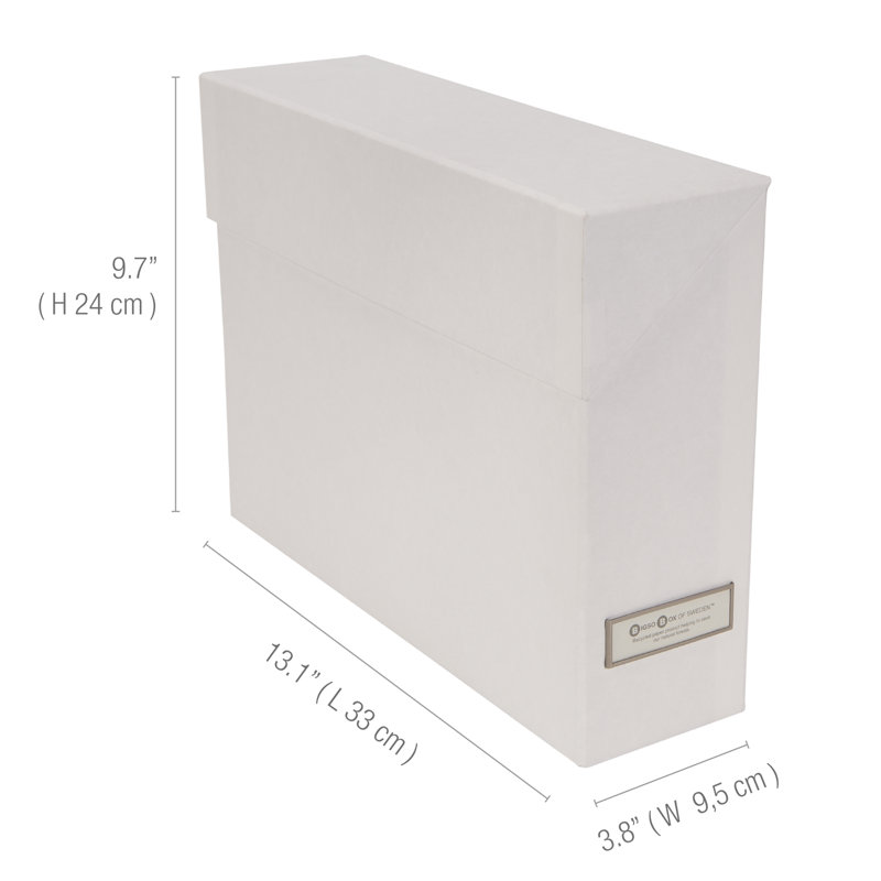 White Textured Paper Flip-Top Storage Box with Dividers