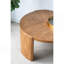 Table basse ronde D32 x 16,5 po avec pieds courbés et placage de frêne brun