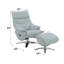 Fauteuil d'appoint en cuir fleur avec repose-pieds, fauteuil pivotant et fauteuil de salon