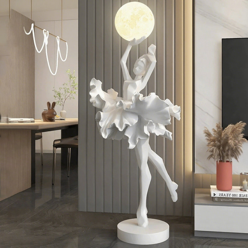 Lampe sur pied à sculpture abstraite Italian, Blanc