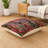 Chindi Hand-Made Abstract Striped Decorative Floor Pillow-1842972452