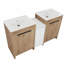 Armoire de salle de bain indépendante avec lavabo en céramique et armoire de rangement, porte à fermeture en douceur