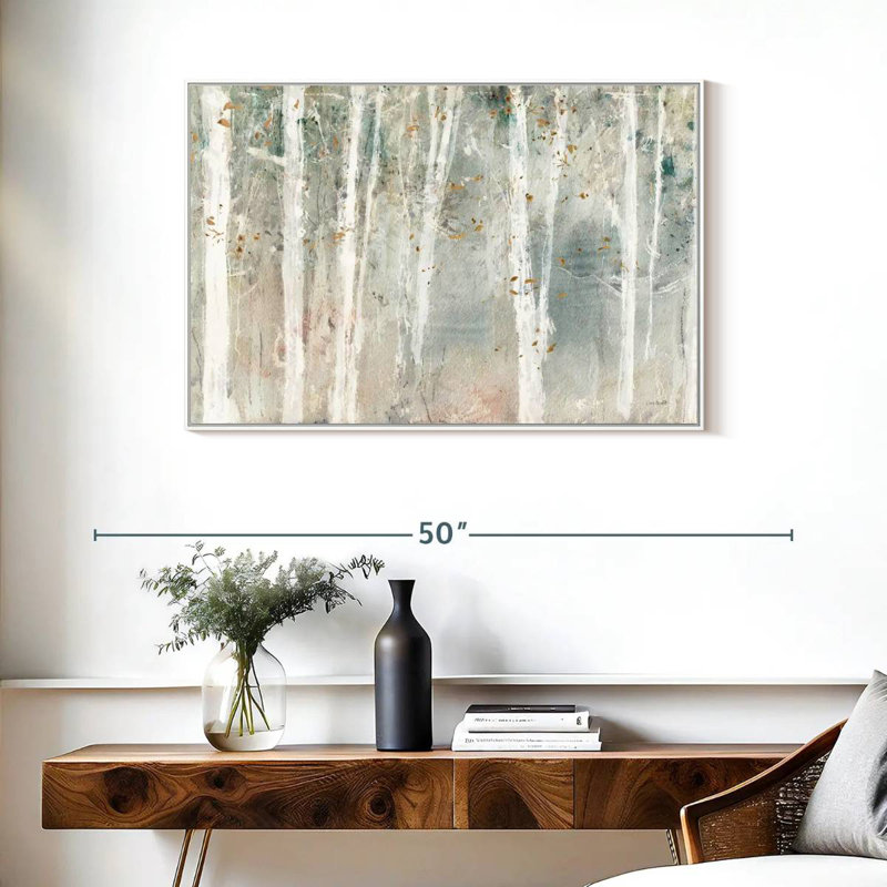 A Woodland Walk I, Cadre flottant blanc, 37 po x 25 po