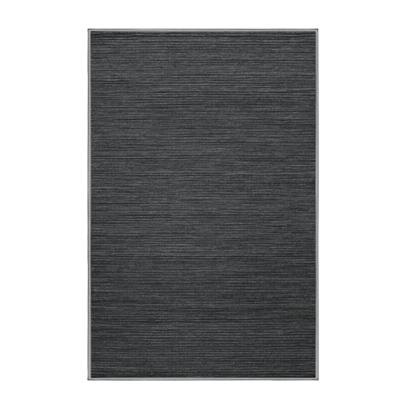 Machine Washable Solid Gray Area Rug, Runner 2' x 4'