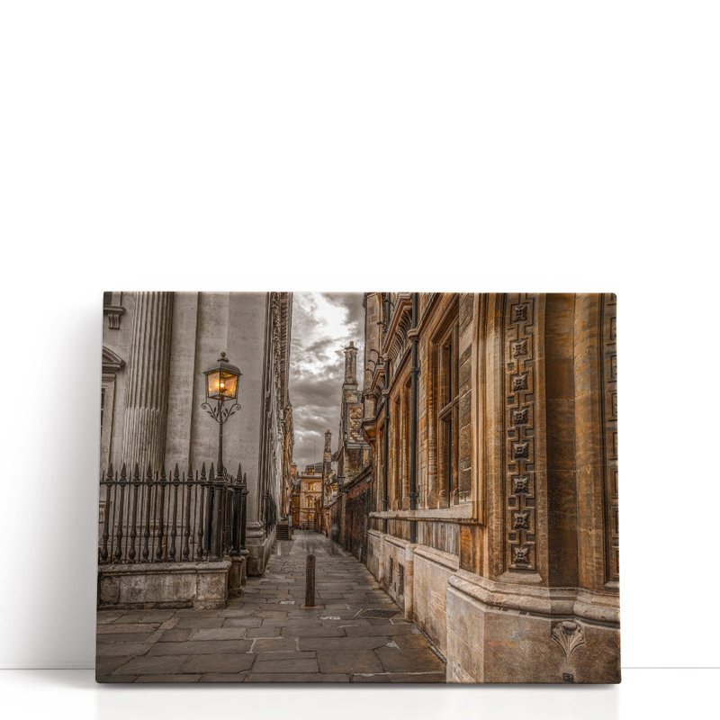 «Narrow Lane in Cambridge», reproduction d'art sur toile, H 18 po x l 24 po