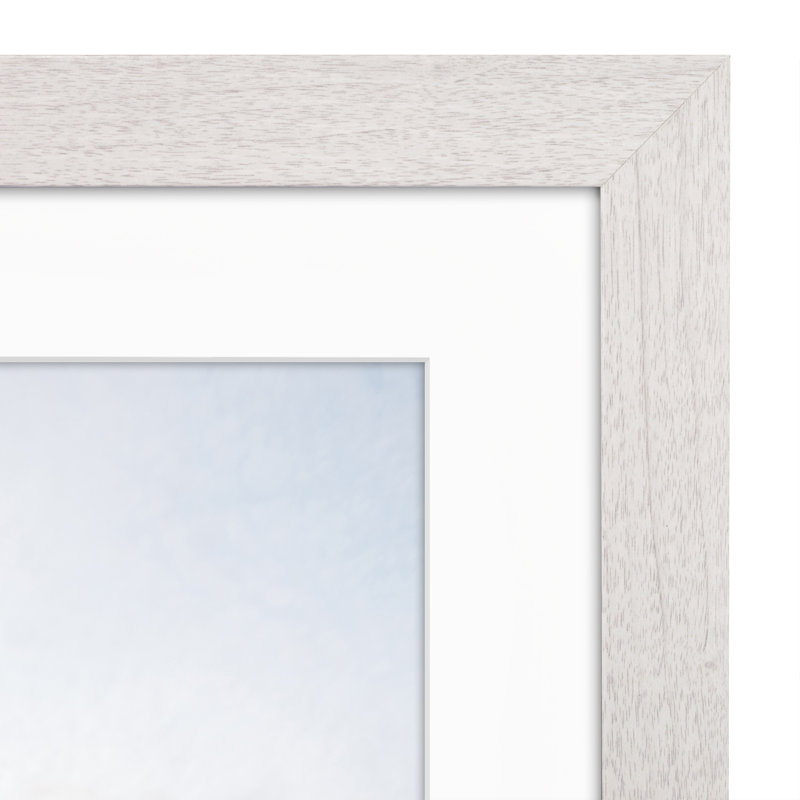 Americanflat Picture Frame - Frame with Mat - Wide Molding - Shatter-Resistant Glass, White, 28" x 40"