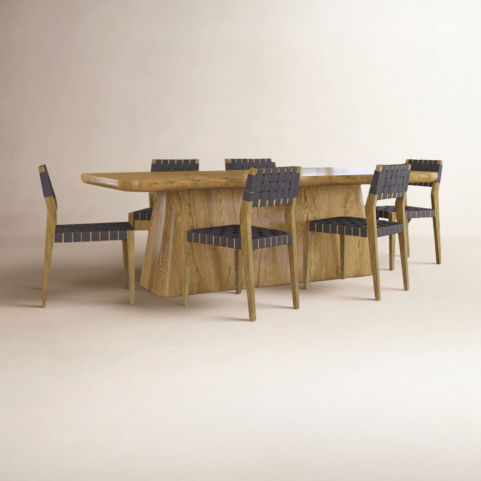 Lowell Oak Dining Table Set