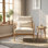 Chaise d'appoint Mid-Century moderne en bois massif avec dossier ergonomique