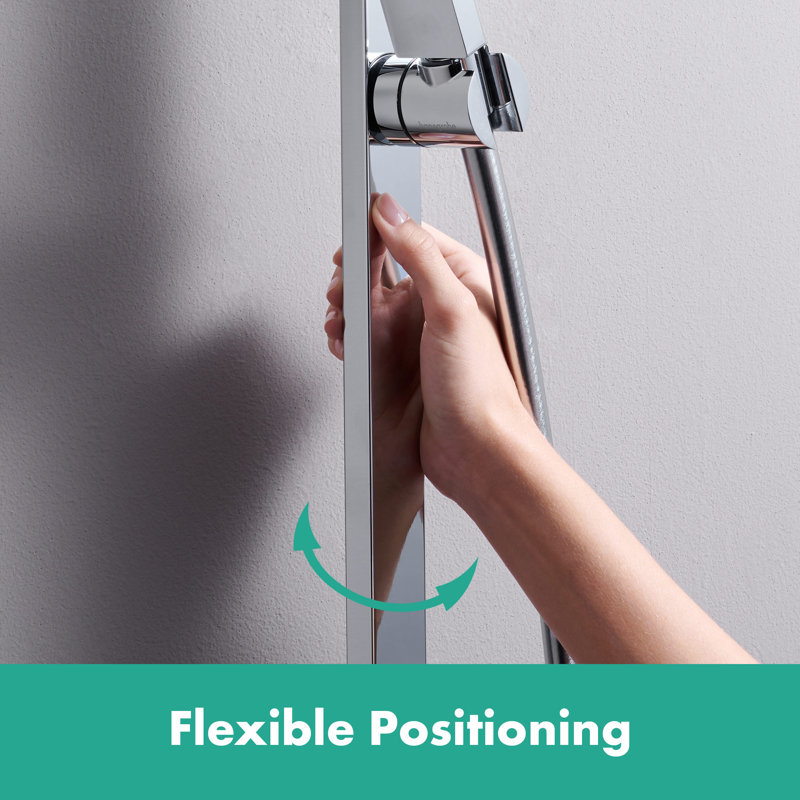 hansgrohe Pulsify E Wallbar Set 100 3-Jet 24", 1.75 GPM, Chrome, 2.5 GPM