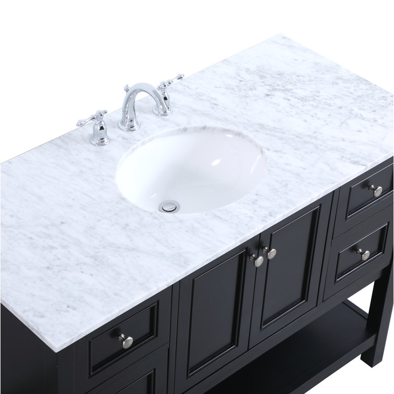 Ensemble de meuble-lavabo simple 48 po Bonsai, Noir