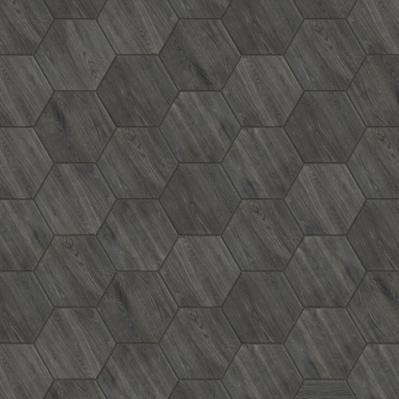 Natural 14" x 16.25" Pressed Porcelain Wood Look Wall & Floor Tile, Nero