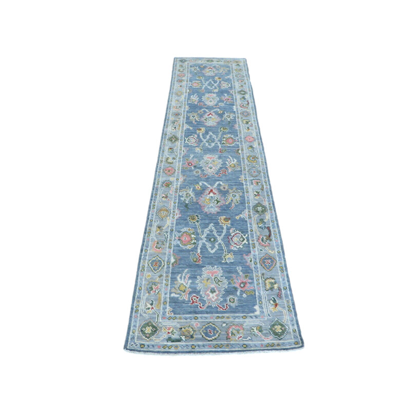 Tapis oriental gris Oushak 3 x 11 pi 9 po noué à la main 4583AE19E8774541A95380CDD3932515