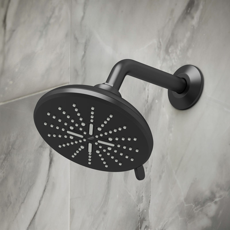 Relaxa 5-Inch Fixed Shower Arm, Matte Black