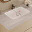 Meuble-lavabo flottant moderne 29,9 po avec comptoir en faux marbre et lavabo encastré en céramique, fixation murale pour petites salles de bain et appartements-402620929