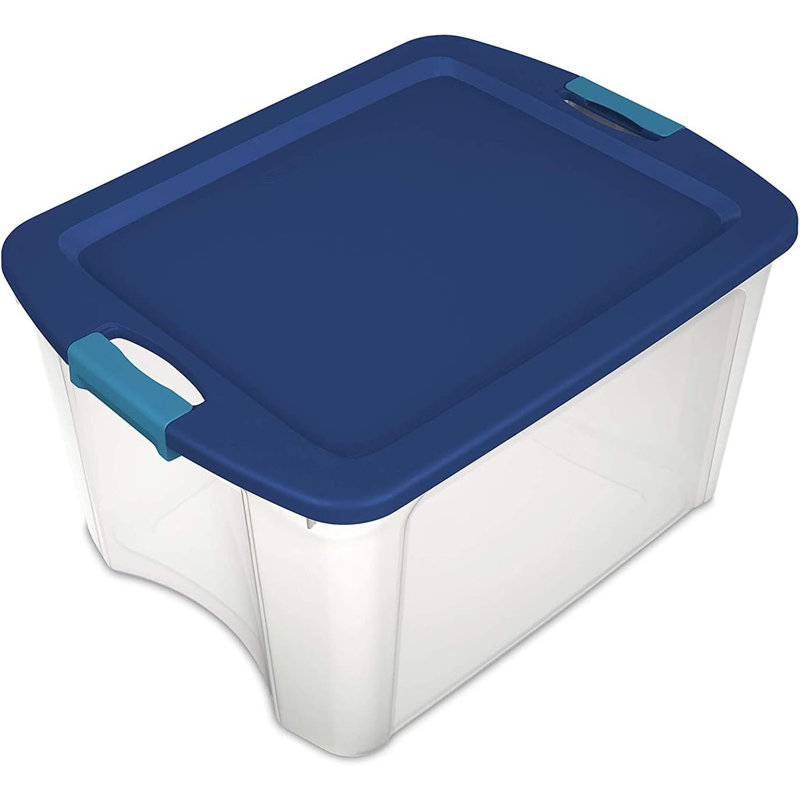 Loquet et porte 12 gallons Sterilite, Bleu / Blanc, 72 Quart, 6-Pack