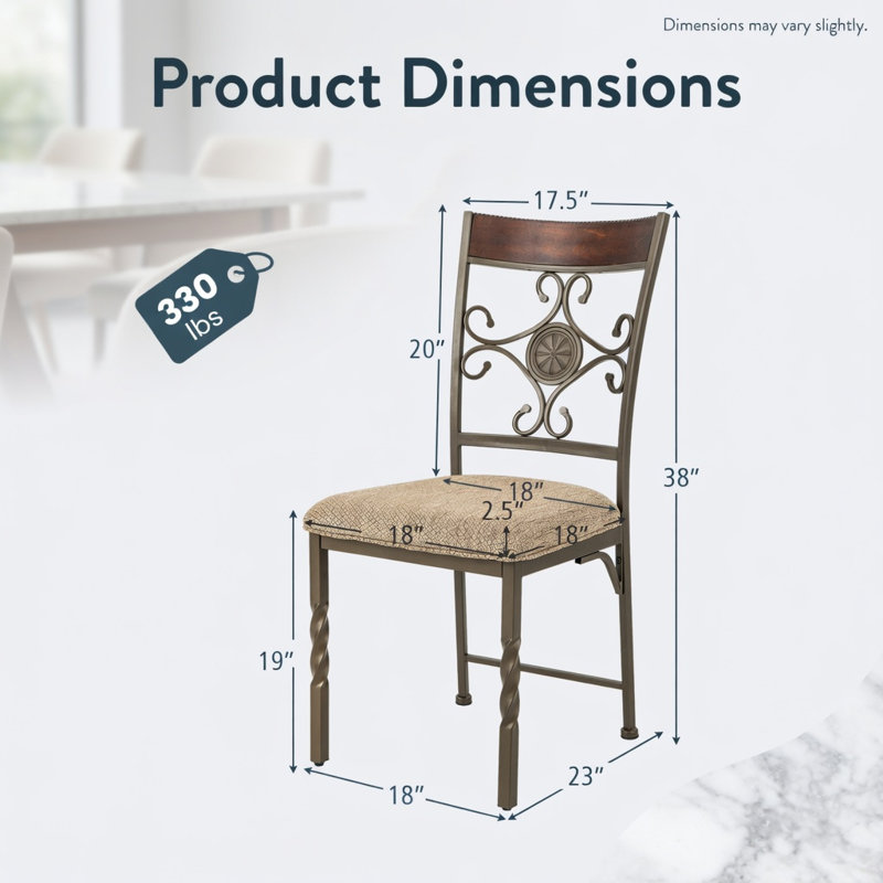  Ensemble de 2 chaises de salle à manger modernes avec coussin de siège rembourré, chaises de cuisine et de salon sans accoudoirs d'inspiration rétro, structure en métal robuste, brun