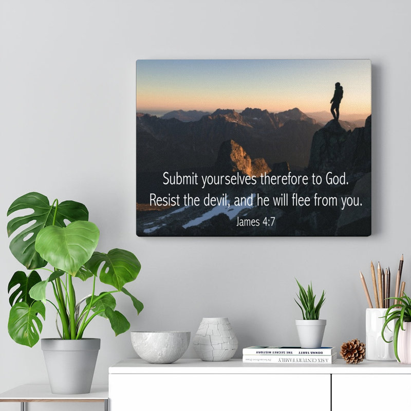 Resist The Devil James 4:7 - Wrapped Canvas Print, 30cm H x 41cm W