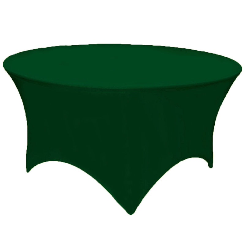 5Ft, 6Ft Round Spandex Tablecloth Tight Fitted Stretch Table Cover For Dining Wedding Banquet Party, Green, 72" x 72"