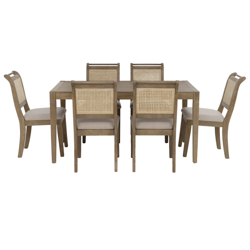 Millau Nat Cane 7pc Dining Set