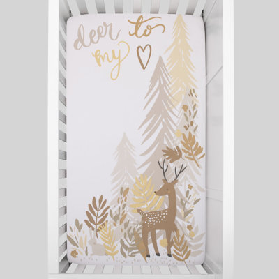 Drap-housse pour lit de bébé 100% coton NoJo Deer To My Heart Gillian