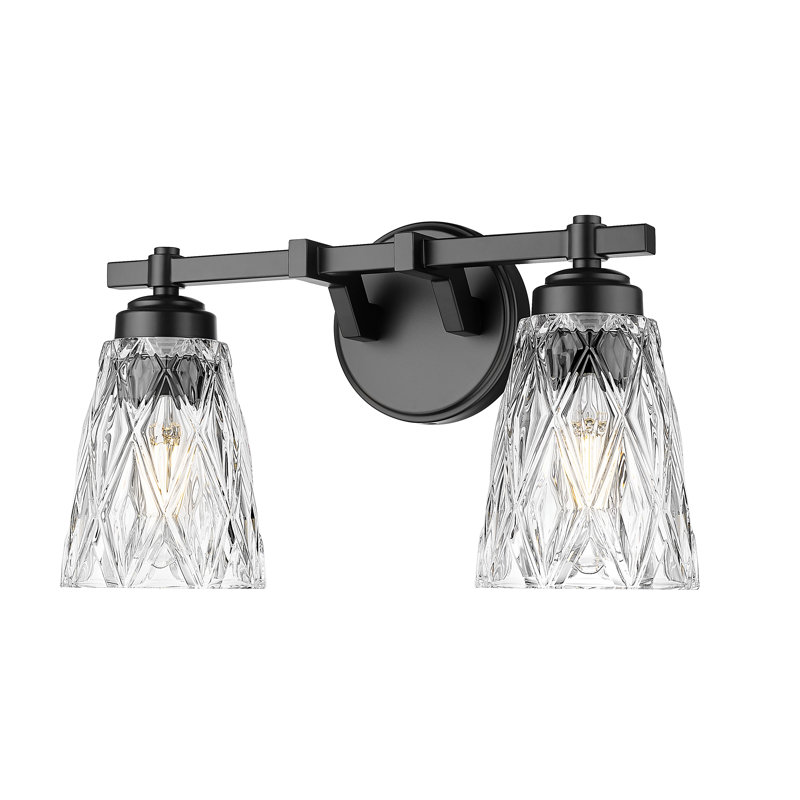 Meuble-lavabo 2 lumières noir mat Andree, Noir mat