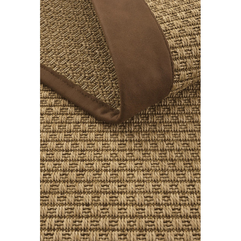 Tapis saturna en cuir sisal Casa Border, Tapis de couloir 4 pi x 11 pi 6 po