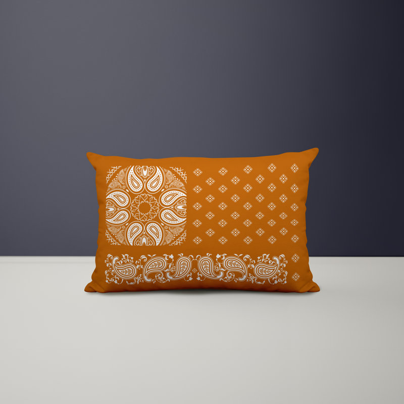 Polyester / Mélange de polyester Housse de coussin rectangulaire intérieure / extérieure lombaire et insert, Orange