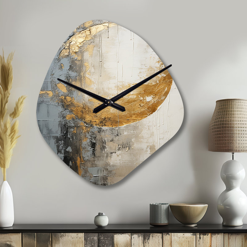Horloge murale en métal Merisier Minimalisme, Petit