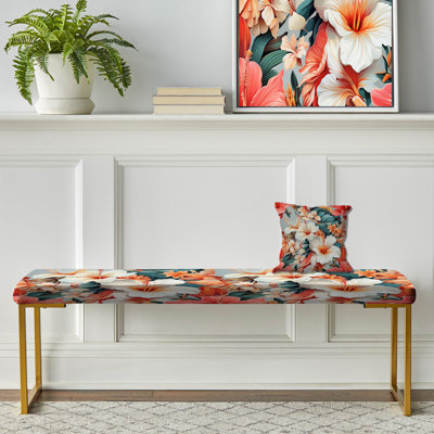 Hibiscus blanc exotique avec oasis florales et banc floral