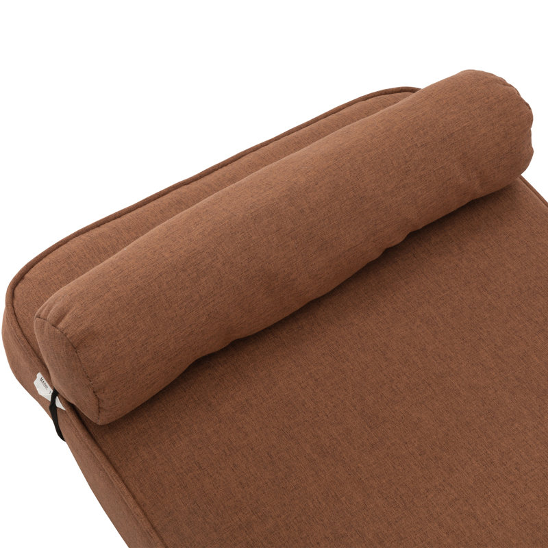 Multi-functional Foldable Sofa with Adjustable Angles and Pillow, Dark Brown Linen Cotton