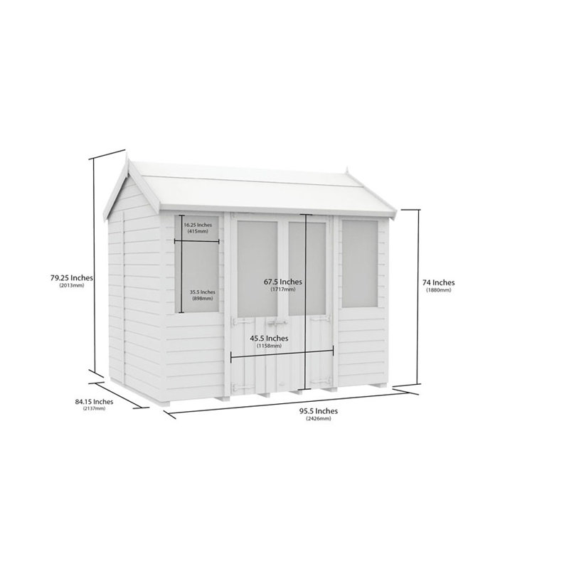 7ft x 8ft Apex Summer House