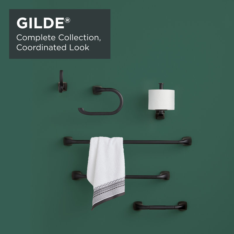 Porte-papier hygiénique mural double Gilde, Noir satiné