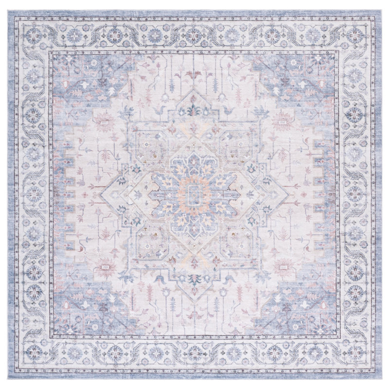Arizona Performance Machine Washable Oriental Indoor Rug, Square 6'