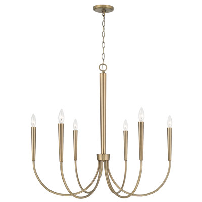 6 - Light Steel Dimmable Chandelier