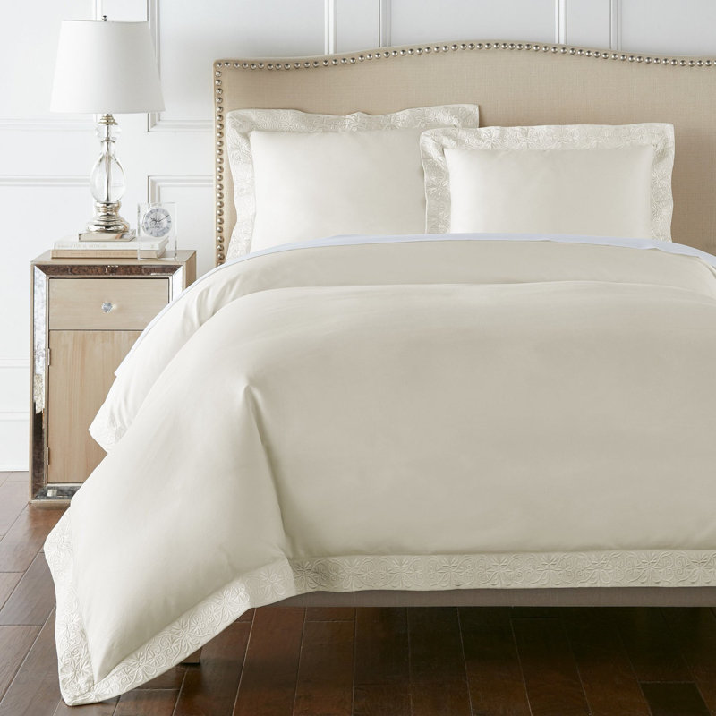Ariane Duvet Cover Set, Queen Duvet Cover + 2 Standard Sham, Ivory