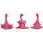 Ensemble de 3 statues de yoga zen des flamants roses