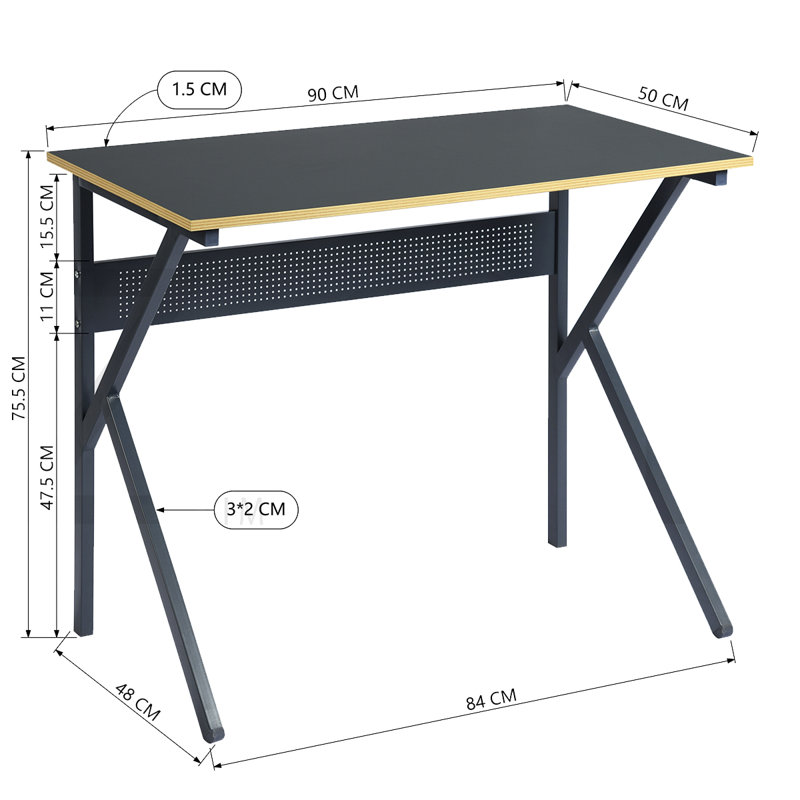 Metal Base Computer Desk