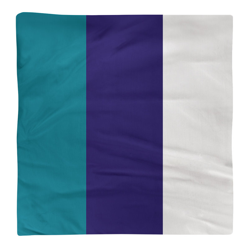 Charlotte Striped Square Napkin, 22" W x 22" L, Teal/Dark Purple/White, Polyester