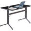 Venetia Glass Top Metal Base Writing Desk-37190079