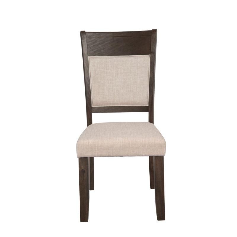 Ensemble de 2 chaises de salle à manger Brian, tissu d'ameublement, brun, beige