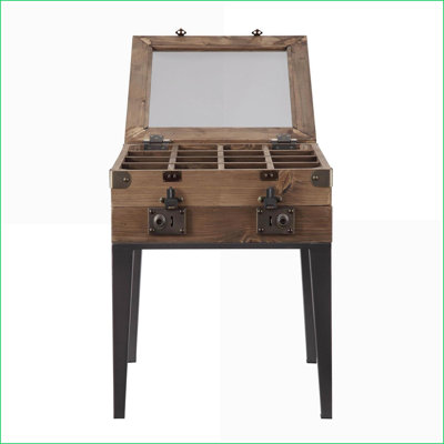 Table basse rustique en chêne et gris mat - rangement de style coffre, décor de salon polyvalent