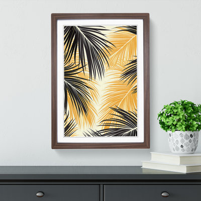 Palm Tree Op - Single Picture Frame Print on Wood
