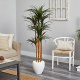 70 po Arbre artificiel Yucca géant en pot de fleurs blanc résistant aux rayons UV